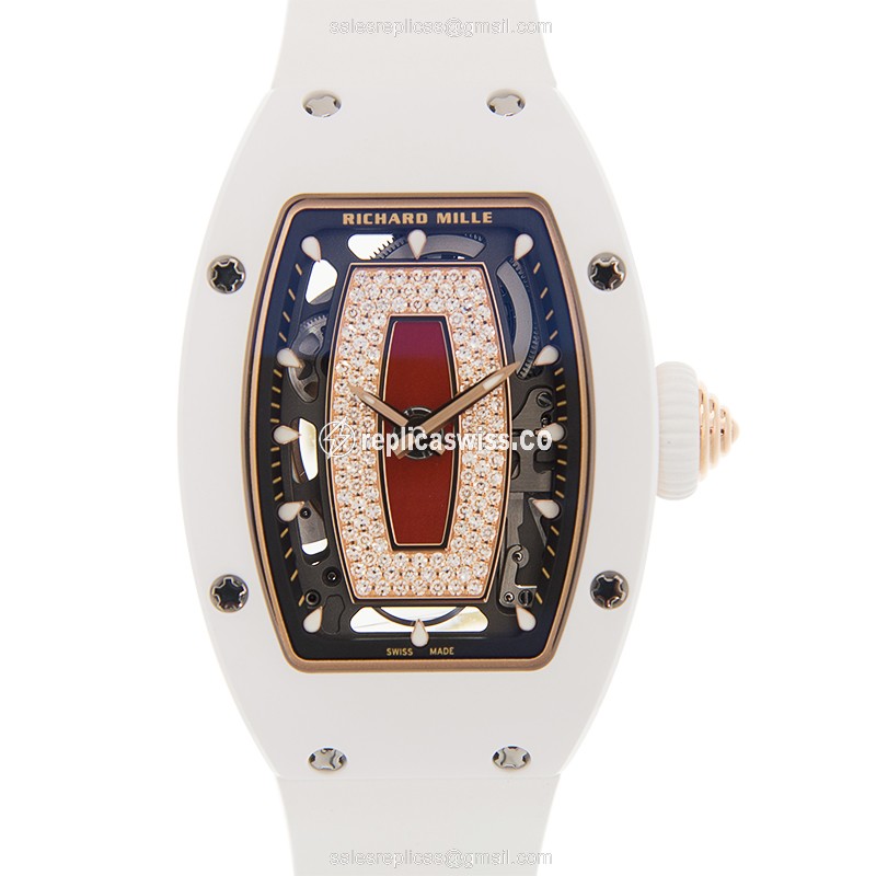 Richard Mille RM07-01 Ladies - Automatic Ceramic - White Dial - Rubber Strap